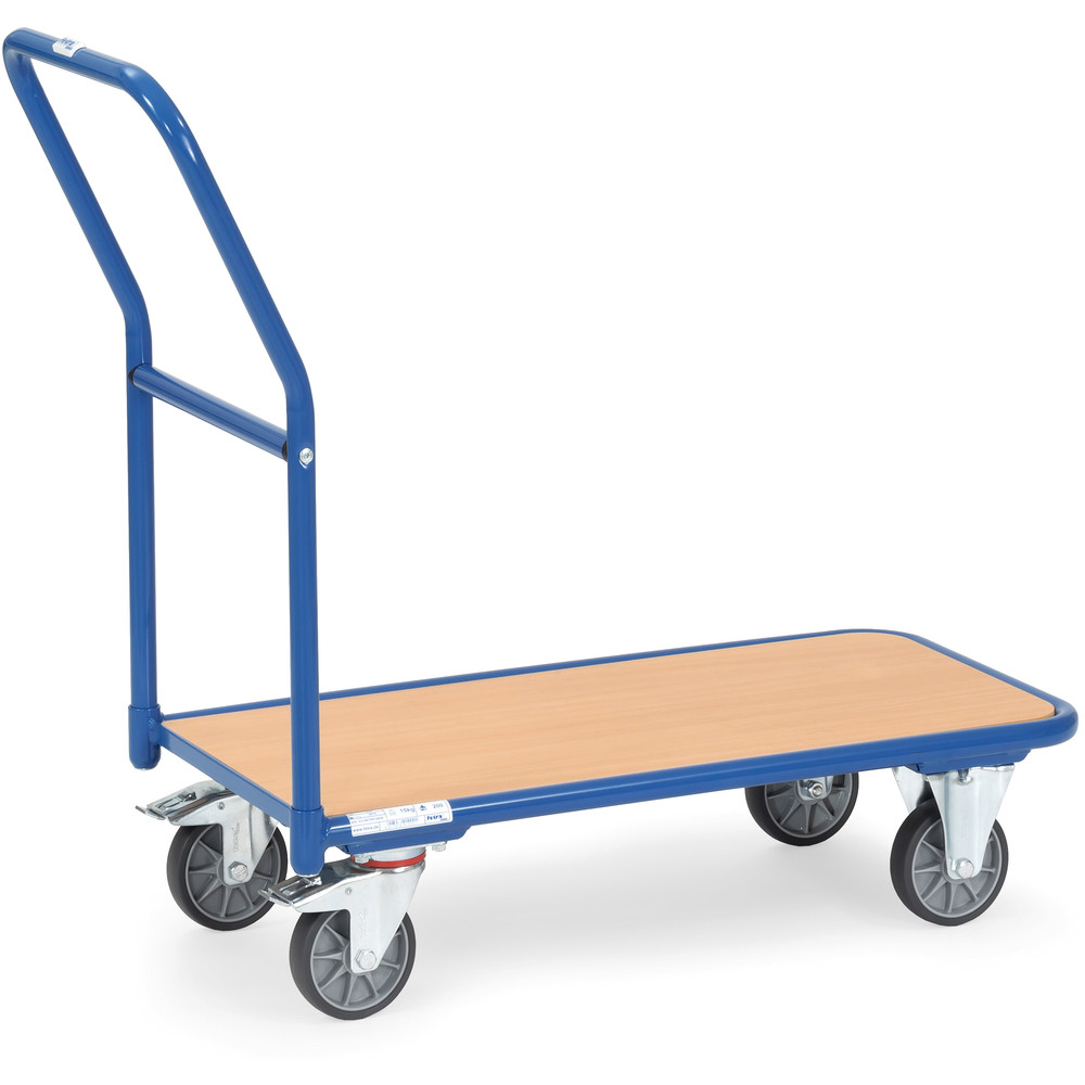 Fetra magazijnwagen met 2 zwenk (rem)- en 2 bokwielen 300kg