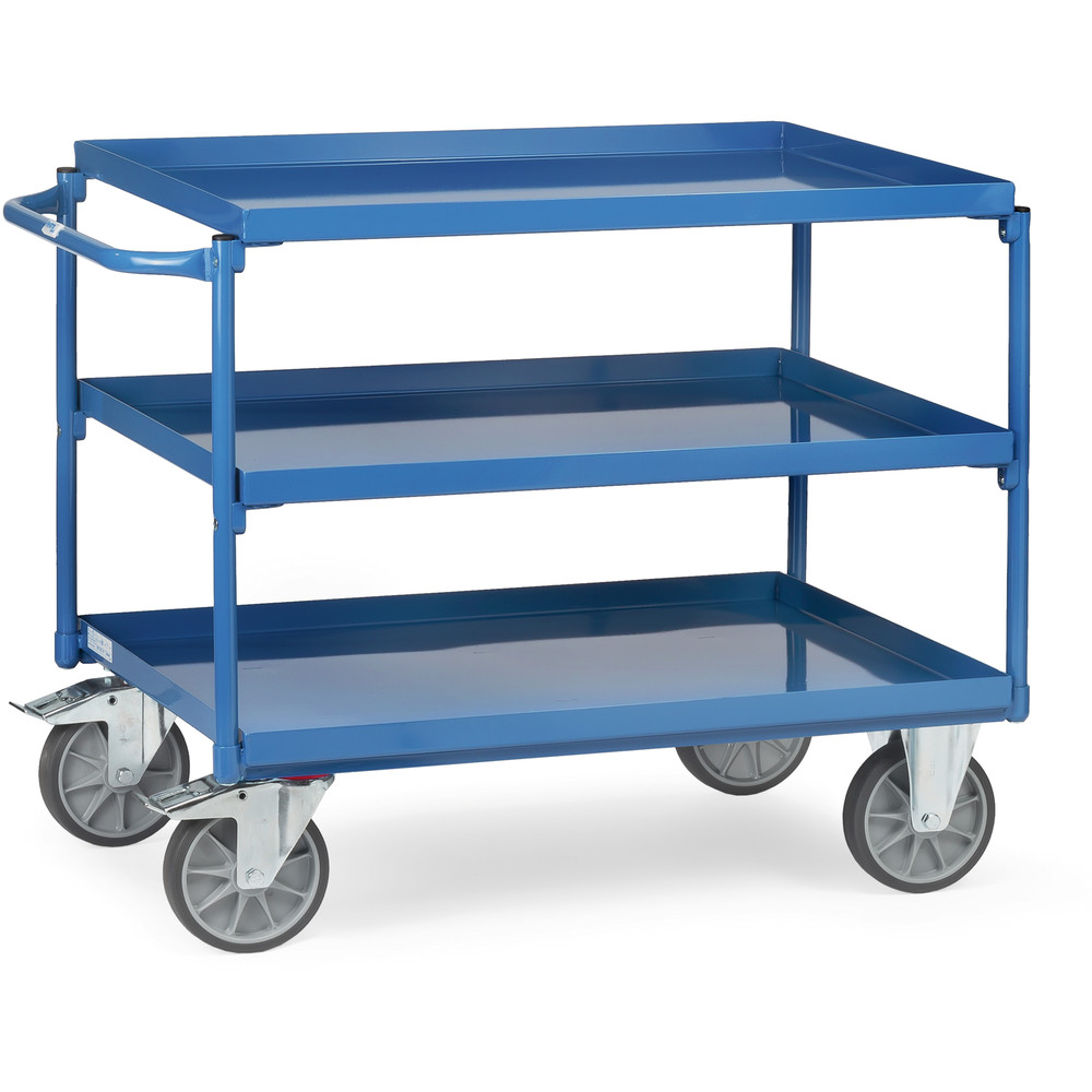Fetra tafelwagen met 3 stalen etages, horizontale beugel